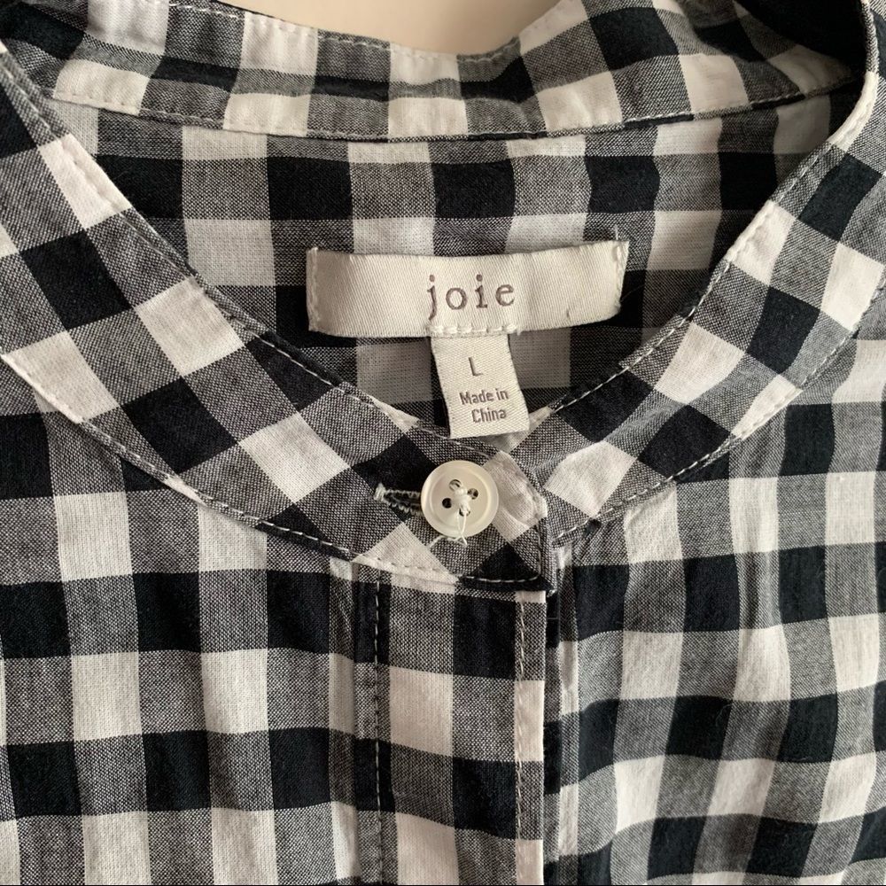 Joie Cezanne Gingham Button Down Blouse - image 3